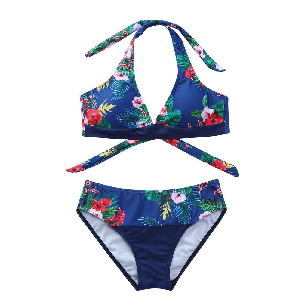 2022 European & American High-Waisted Tie-Up Cutout Backless Bikini