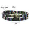 New Bohemia Cord Chain Bracelet Men Women 6mm Double Layer Tibetan Symbols Ethnic Braclet Magentic Clasp Fabric Braslet Pulseria