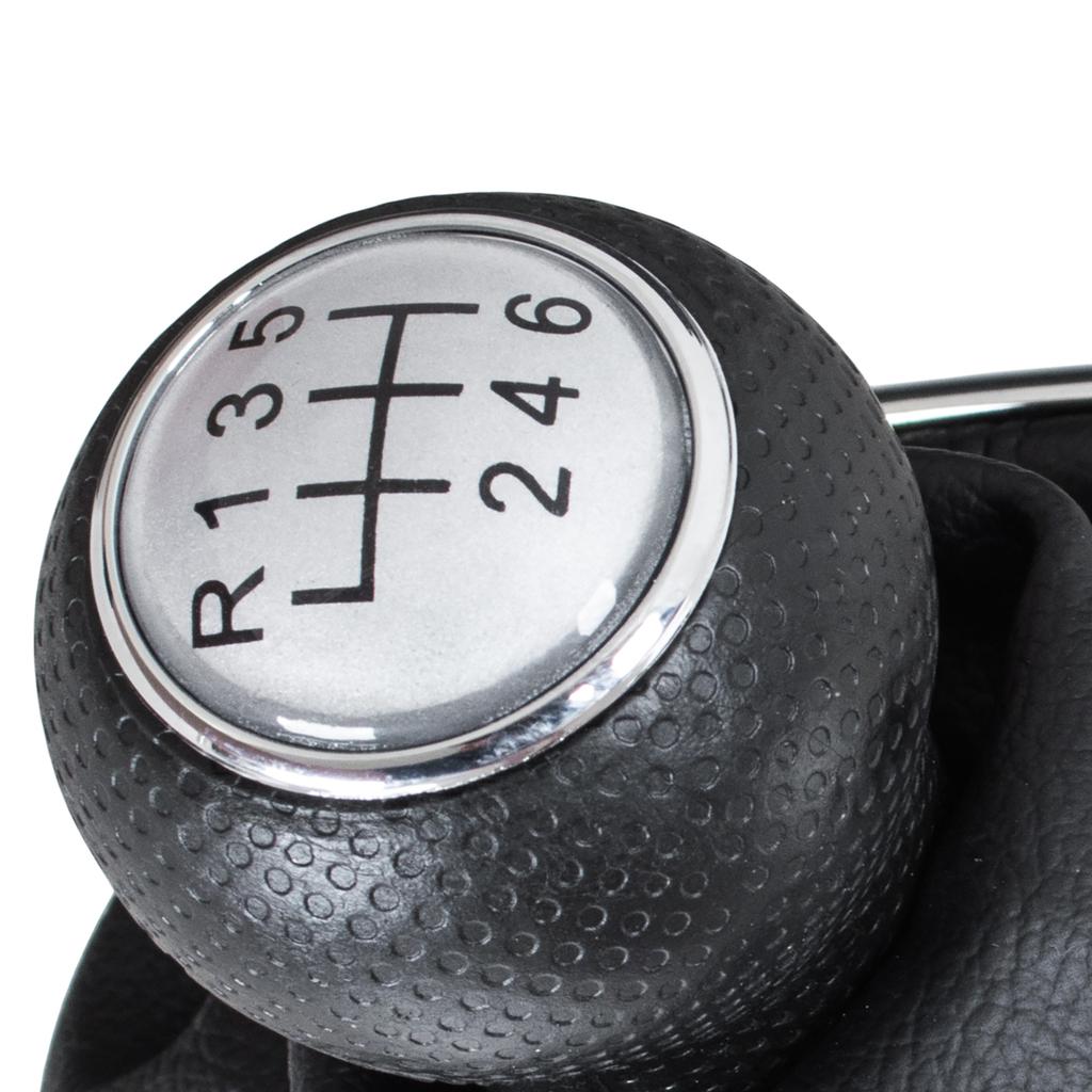 VW Golf IV 97-03 SILVER Gear Shift Knob + Gaiter with CHROME Frame 6 SPEED 12MM HOLE
