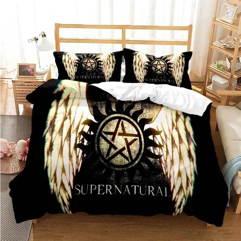 Set Biancheria da Letto Soprannaturale per Camera da Letto Morbido Moderno Copriletto Comodo Copripiumino per Bambini Coperta e Federa