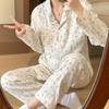 Cartoon Sausage Dog Plus Size Women's Long Sleeve Pajama Set for Spring/Autumn
