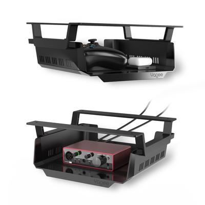 YaGee Under-Desk Cable Tray, Adhesive, Under-Desk Drawer, Cord Rack for Home, Office, and Sit-Stand Desks, Concealed Cable Storage, Black