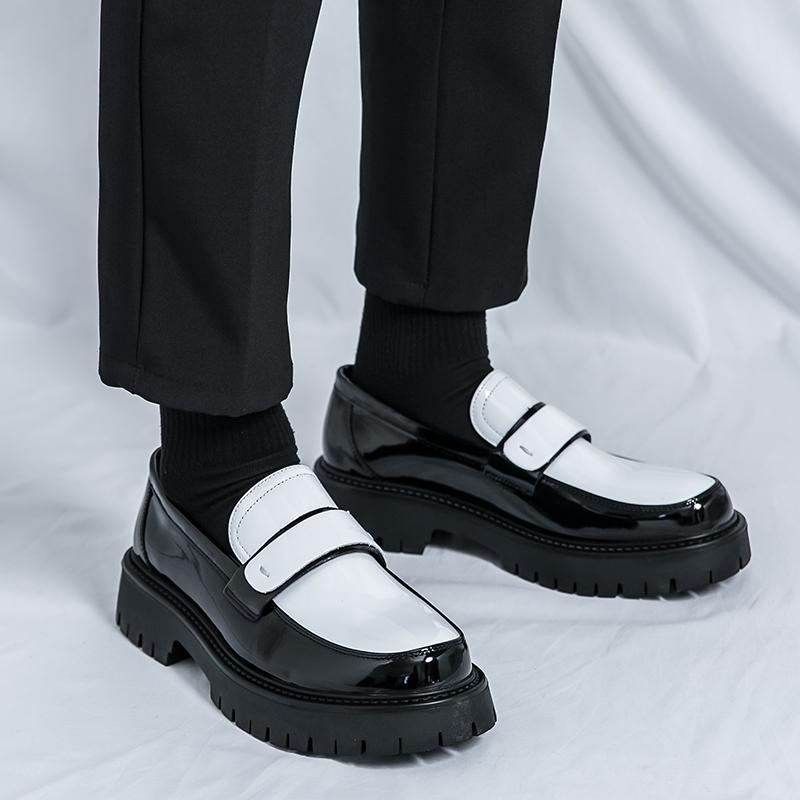 Fashion Fashion High-quality Loafers Men Round Head Shoes Business Formal Designer Leather Shoes Slip-on Thick Soled Party Wedding Shoes