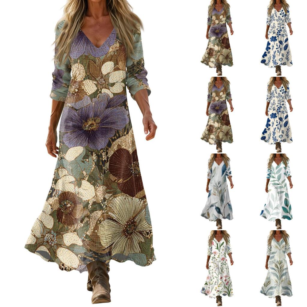 Lässiges lockeres Maxikleid für Damen für den Alltag