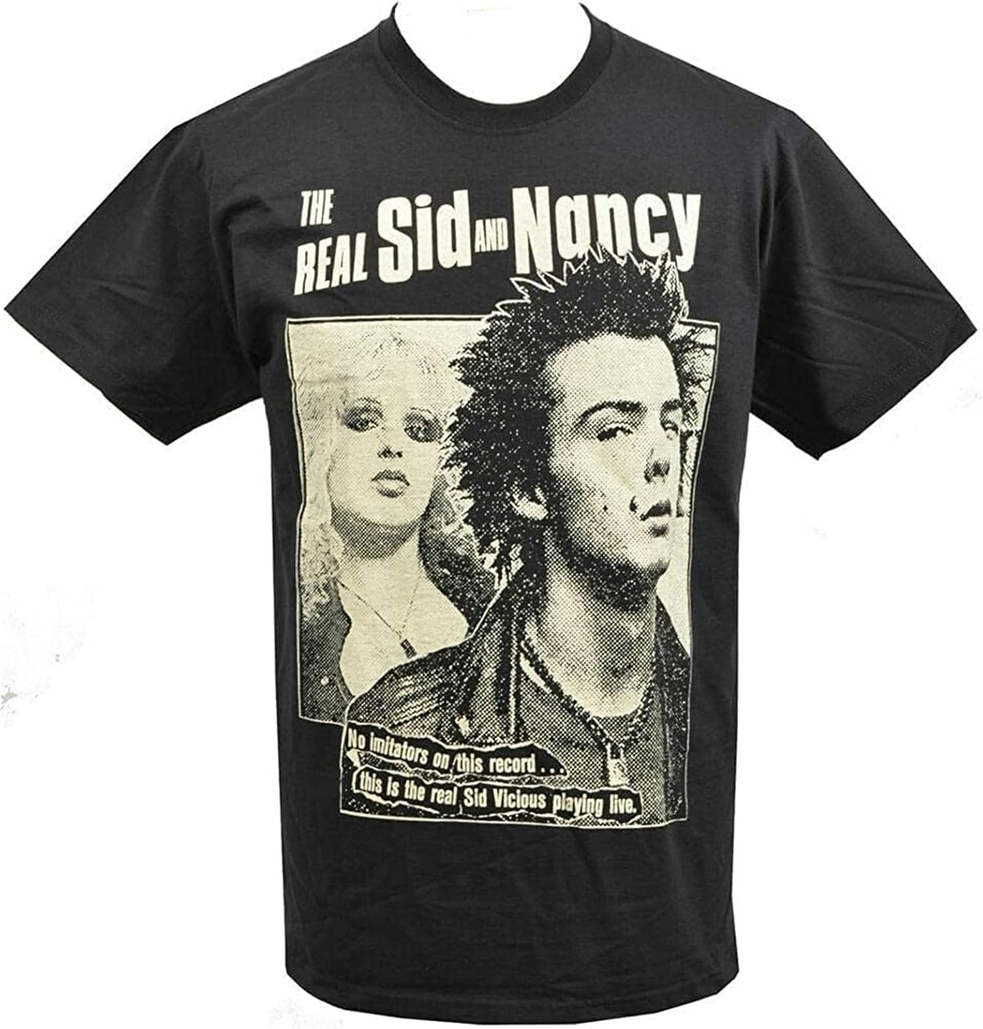 The Real Sid Vicious & Nancy English Punk Rockers 1977 Printed T-Shirt Mens Unisex S чёрный
