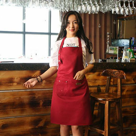 Korean Style Cotton Summer Apron: Oil-Proof, Custom Logo, High-End for Kitchen & Coffee Shops