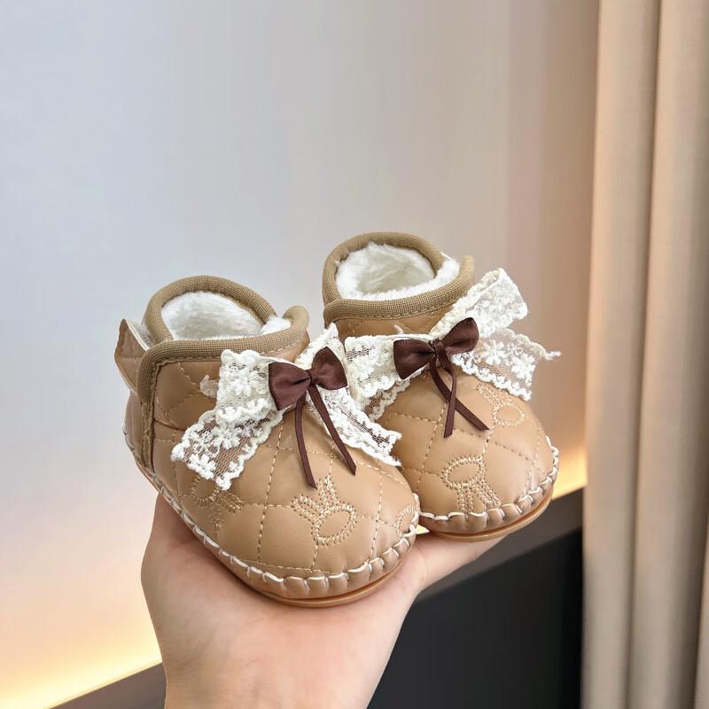 Winter Weiche Sohle Baby Lauflernschuhe: 0-12 Monate, Baumwollschuhe für Mädchen