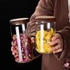 Glasbehälter mit Holzdeckel, luftdicht, für Teeblüten, Süßigkeiten und Kaffee, Küchenaufbewahrungsglas