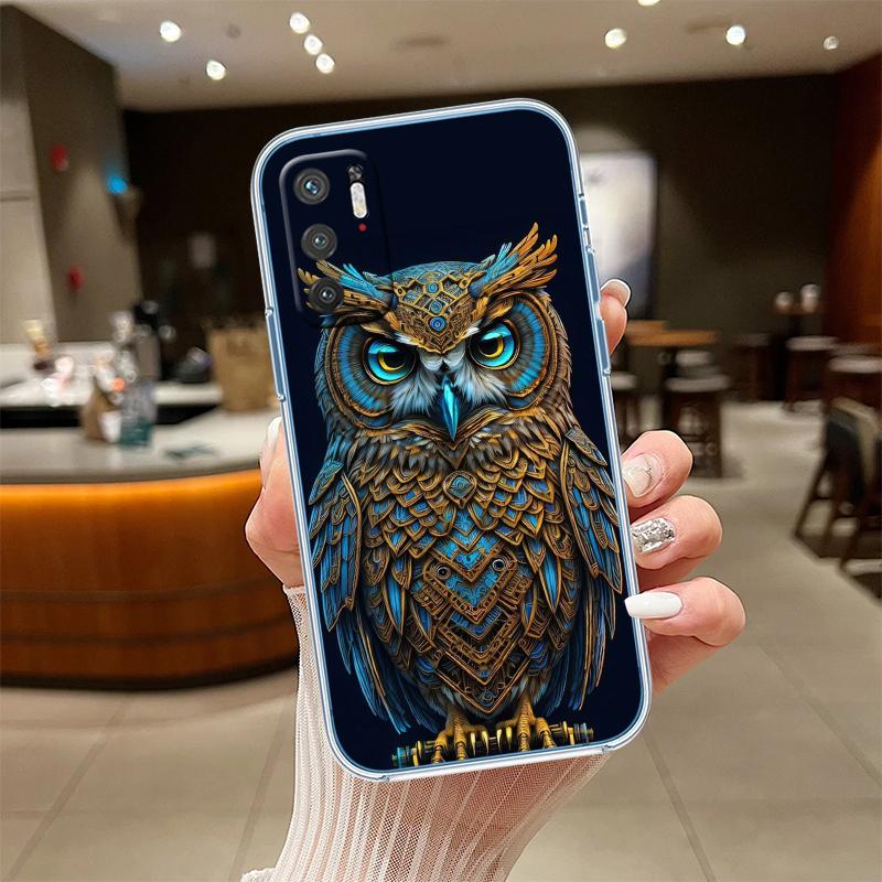 

RE16 Cartoon Art Owl Transparent Phone Case for Samsung Galaxy A04 A04S A14 A23 A34 A54 M23 M33 M52 M53 Galaxy A34 5G