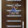 Witch Hat Sun Catcher 2D Acrylic Halloween Decoration Stained Glass Style Witch Hat Hanging Ornament for Window Wall Door