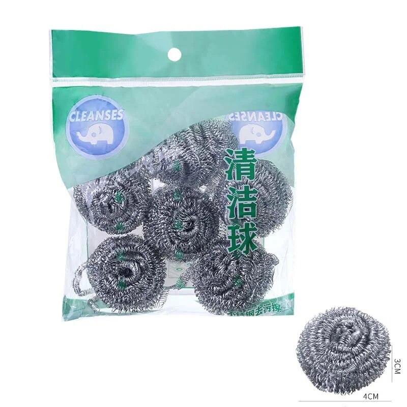 Stainless Steel Cleaning Ball Kitchen Pan Dish Steel Wool Scrubbers Home Kitchen Clean Supplies Accessories