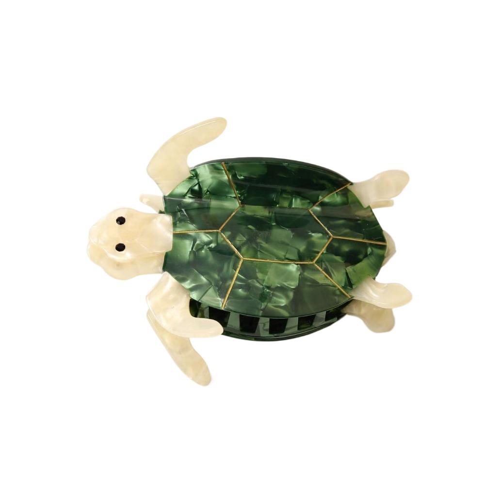 

Оцтовий Кислотний Ацетат Черепаха Кіг для Волосся Серія Океан Великий Затискач Акула Тваринний Затискач для Волосся Щоденний L Green