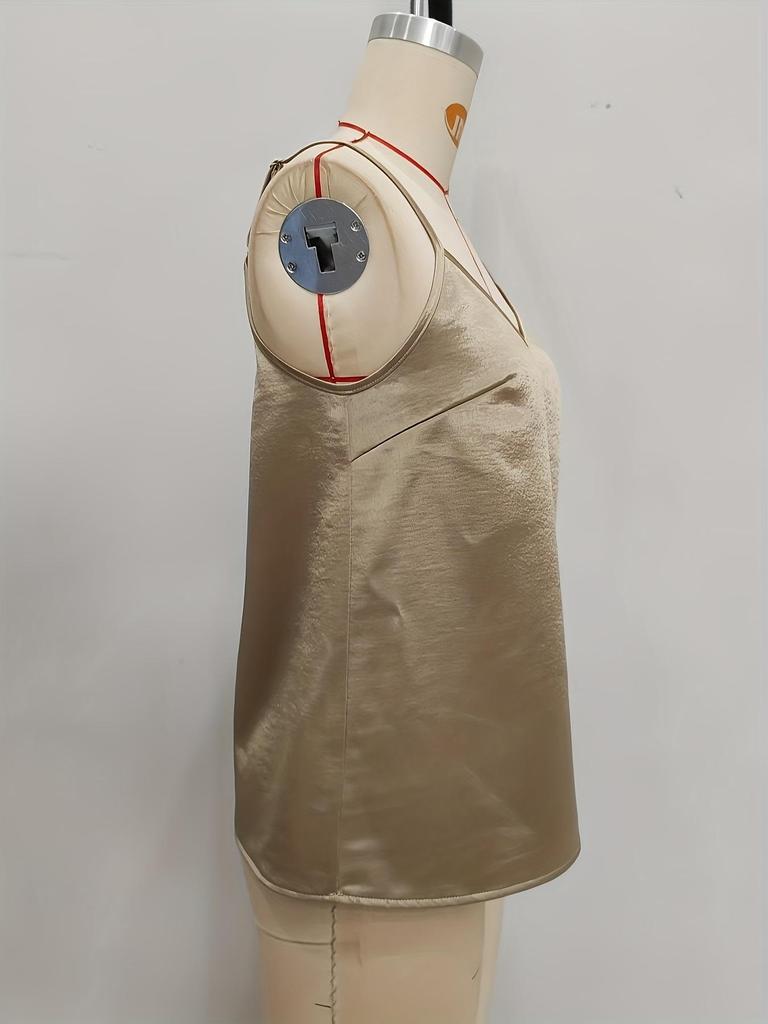 Adjustable Satin Sleeveless V-Neck Women's Camisole