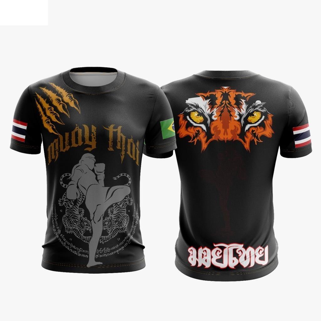 

Футболка Muay Thai Tiger, кикбоксинг, 3D-принт, мужчины, женщины, унисекс, с коротким рукавом, круглым вырезом, круглым вырезом, MMA Mix, тренировка по боевым искусствам, фитнес-тренировки