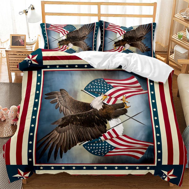 National Flag Duvet Cover Set King Size Creative American Flag Bedding Set For Teens Adults Microfiber Single Double Quilt Cover