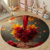 Boho Round Tiger Multicolor Area Rug, Non-Slip Floor Mat for Nursery