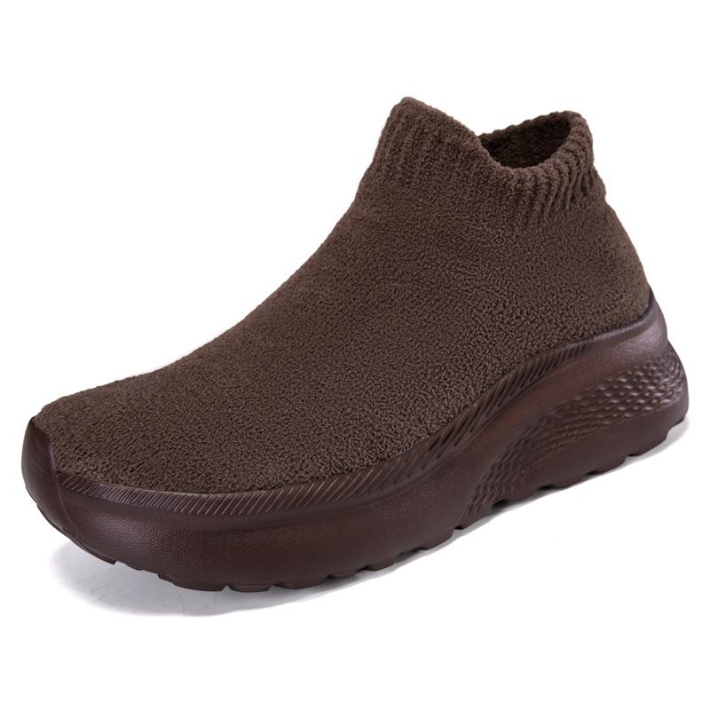 Autumn and winter new fly-woven socks shoes mesh shoes sports couple shoes thick-soled woolen casual shoes
