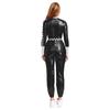 Dámský závodní overal Metalický lesklý šachovnicový patchwork Stojáček Přední zip S páskem Legíny Kostým