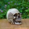 Skulls Figurine No Evil Resin Human Skull Statue Head Sculptures Skull Collectible Halloween Funny Skull Home Decor