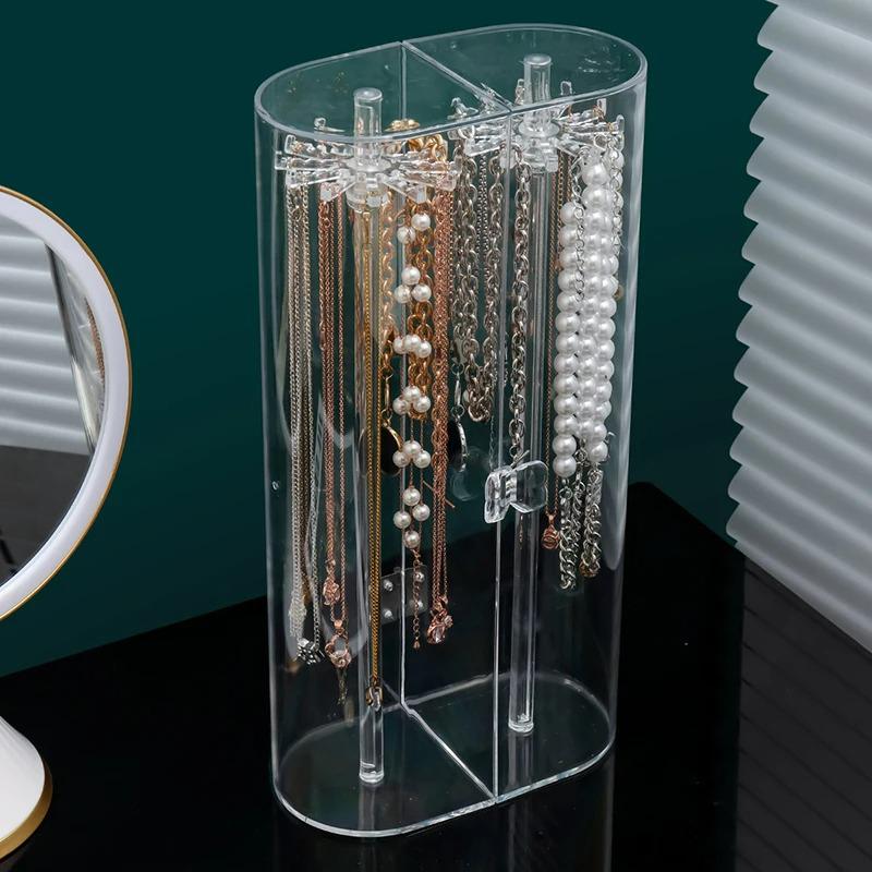 Plastic Jewelry Box Organizer Women Ring Necklace Jewelry Boxes Storage Bracelet Earrings Transparent Display Stand Accessories
