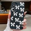 Nárazuvzdorný měkký kryt na telefon s potiskem mašličky pro Samsung S25 S24 FE S23 Ultra S22 A36 A56 A55 A16 A26 A35 Textura kůže TPU Tenký matný nárazník
