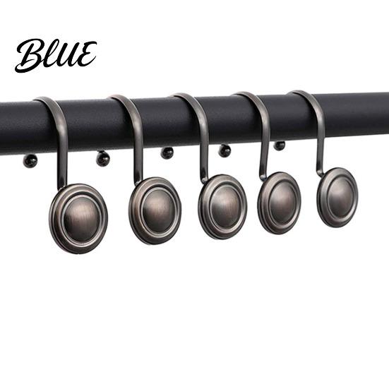 Strong Shower Curtain Installation Decorative Resistant High-quality Rustproof Corrosion Hooks 12Pcs Rings Simple Metal Durable