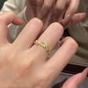 Starlight Irregular Dazzling Star Inlay Dot Diamond Flower Rings for Women  Brushed Ring Suitable for Daily Jewelry Gifts