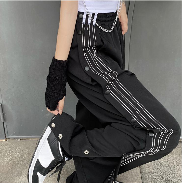 Buy Elastic Waist Wide Leg Pants Korean 