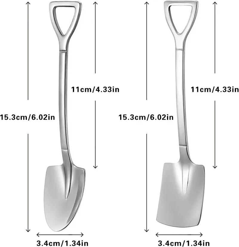 30/2Pcs Stainless Steel Coffee Spoon Creative Fruit Ice Cream Dessert Shovel Spoons Teaspoons Tableware Sets Kitchen Accessories