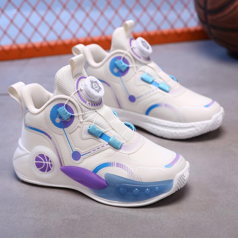 Children's Basketball Shoes 2025 Summer New Breathable Mesh Boys Professional Sneakers Medium and Older Boys Sports Shoes
