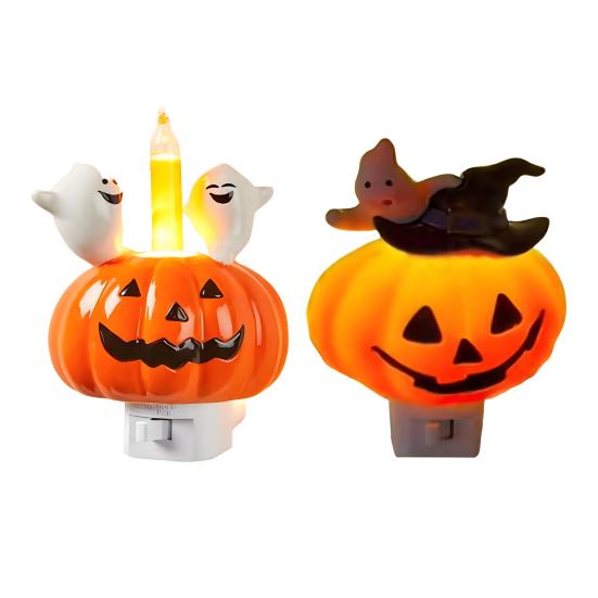 Ghost Campfire Nightlight Spooky LED Pumpkin Decorative Lights Ghost Campfire Flickering Nightlight for Halloween
