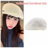 Vintage Weave Hat Japanese Style Crochet Knitted Cap Brimless Cap Hollowed Out Beret Hat  Holiday