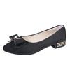 Fashion Korean casual shallow mouth single shoe women's summer new item bow frosted low heel rhinestone fashionable women's shoes