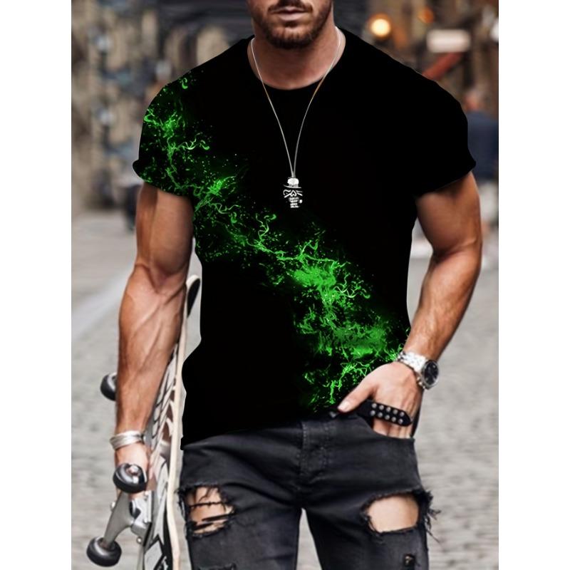 Summer Men's New Shirt 3D Printing Personality Trend Youth Casual Top Summer Light and Breathable Large Size T-shirt