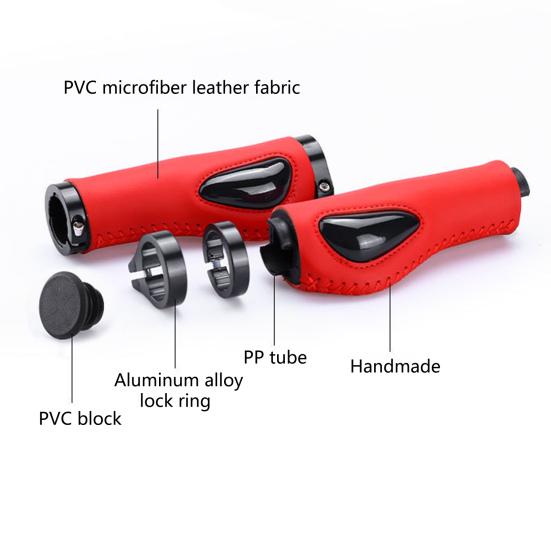 Bike Handlebar Protective Cover Anti-skid Shock Absorption Ergonomic Leather Bicycle Brake Handle Cover