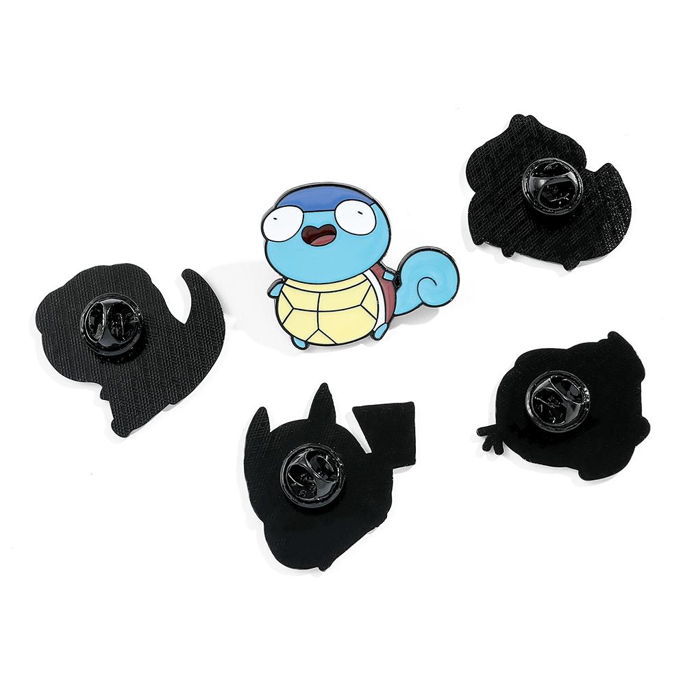 Anime Enamel Pin Funny Cartoon Figure Pikachu Squirtle Psyduck Metal Badge Brooch Jacket Jeans Lapel Pin Toy Accessories