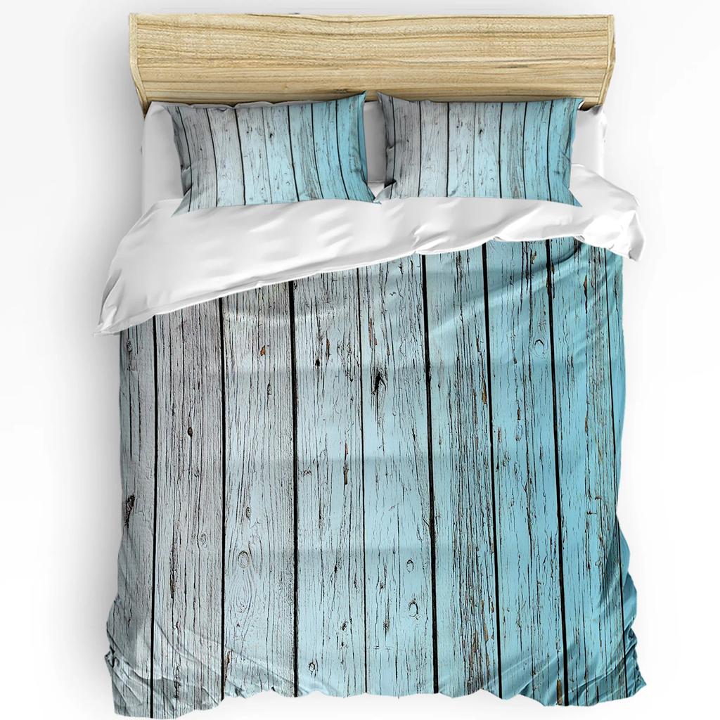 Houten Plaat Retro Stijl Beddengoed Set met Kussenhoes Dekbedovertrek Home Textiel Dekbedhoes Jongen Kind Tiener Meisje 3 Delen