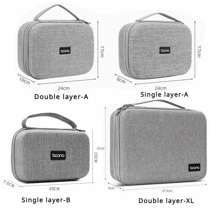 Hard Case Large Capacity Digital Storage Bag Travel Power Bank Data Cable Organizer Bag Mobile Phone Charger Protective Case