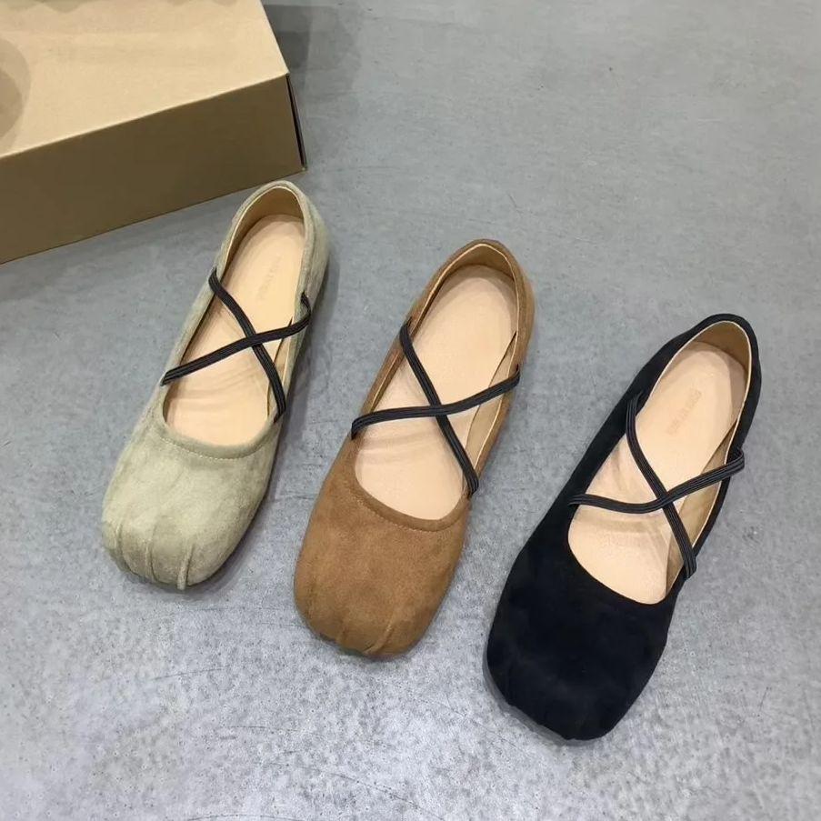 Fashion Bailamos New Brand Women Flats Fashion Square Toe Shallow Mary Jane Shoes Soft Casual Ballet Shoes Slingback Shoes