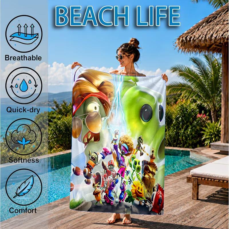 Vibrant Battle Zombies Beach Towel, Microfiber Beach Towel, Perfect For Pool, Beach, Travel, Home Decor Beach Party Fan Gifts