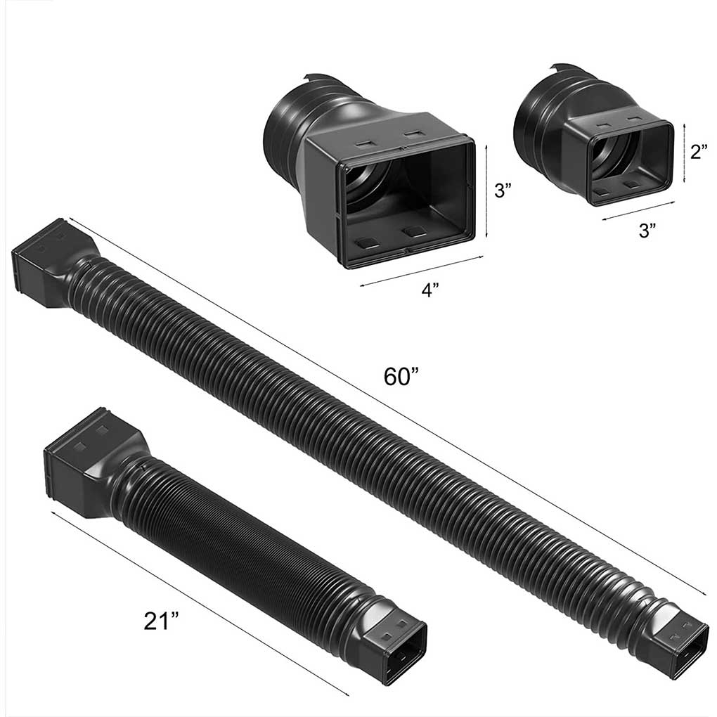 2 Pieces Rain Gutter Downspout Extension  Universal Drain Down Spout Extender Replacement Connector Accessories Black