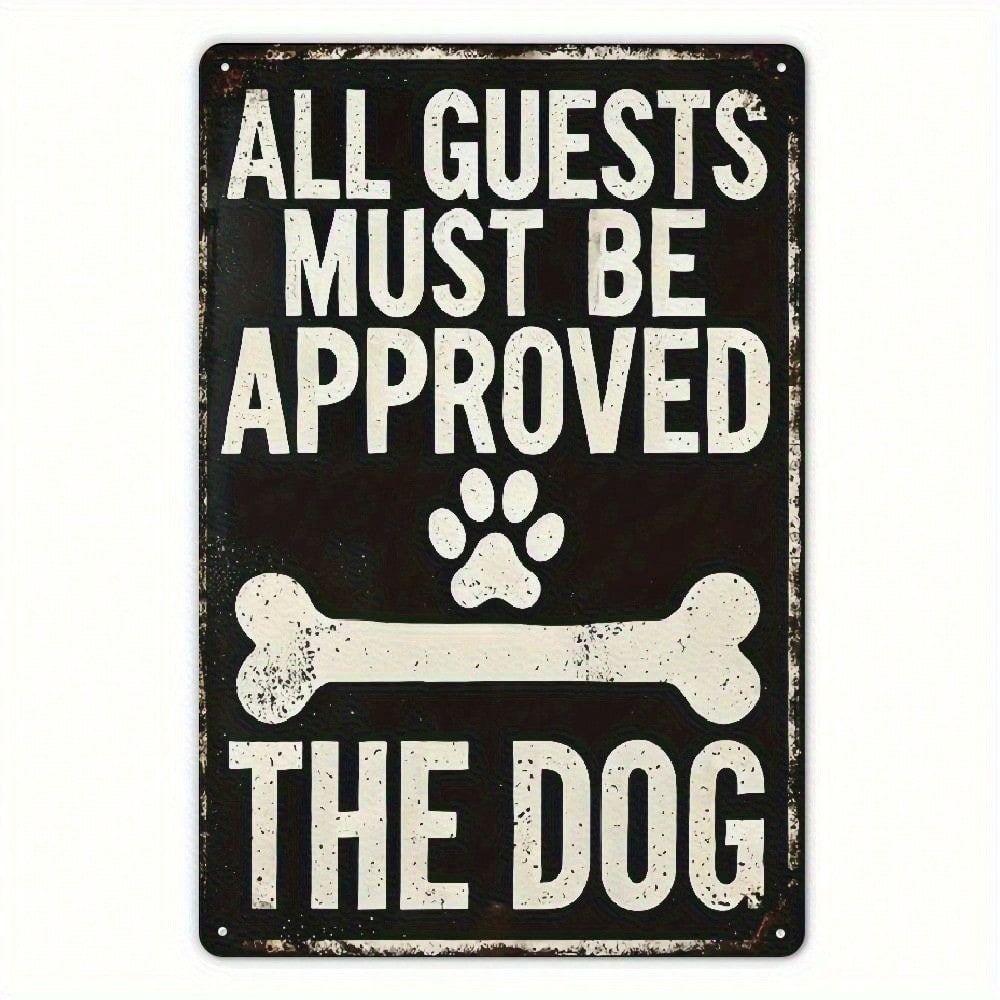 Metal Poster Wall Art, Custom Metal Sign for Entryway, Funny Dog Permission Sign, Home Decor