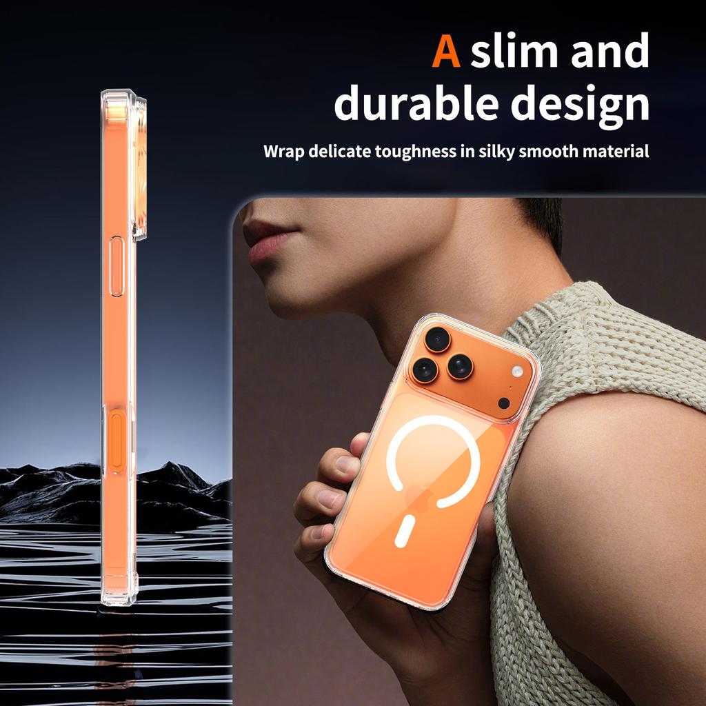 Transparent Phone Case For Magsafe iPhone 17 Pro Max Air 16E 16 E 15 Plus 14 13 Mini 12 11 X XS XR SE 2022 2020 8 Mag Safe Phone Cover Accessories