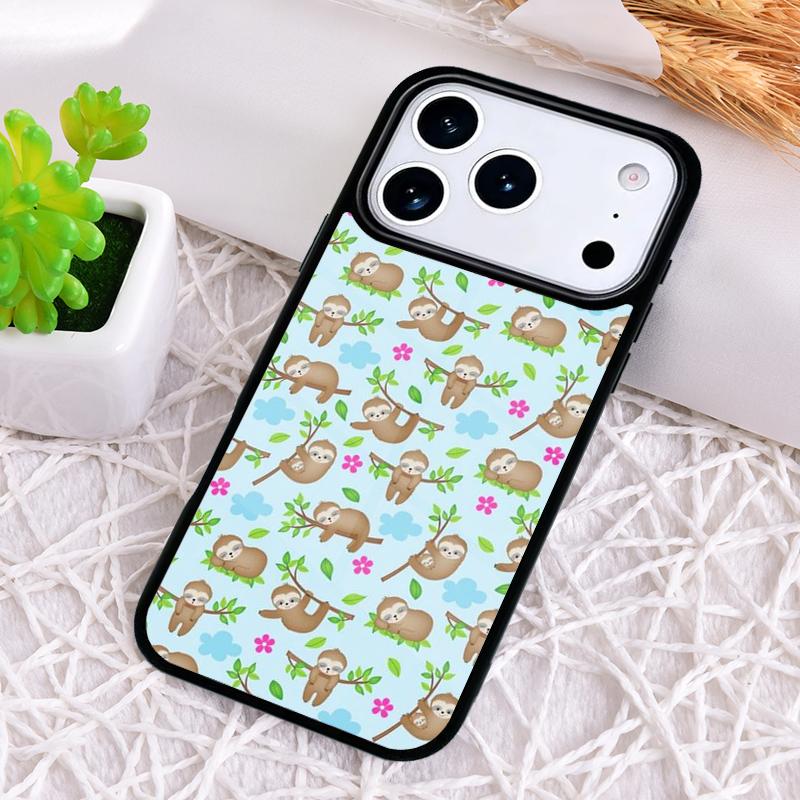 Cute Baby Sloth Phone Case for iPhone 17 Air 16 15 11 12 14 13 Pro Max Shockproof Cover