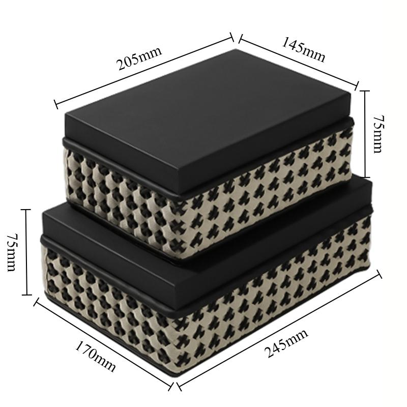 

Woven Pattern Jewelry Box Creative Leather Jewelry Storage Boxes Modern Room Decoration Box Dressing Desktop Organizer Boxes