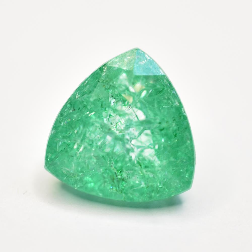 Natural Green Emerald Loose Gemstone Trillion Shape 9 ct for Jewelry Making and Gem Collections
