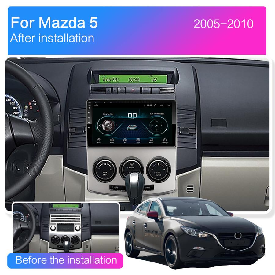 9'' Android 9.1 1Gb 16Gb Car Stereo Radio Gps For Old Mazda 5 Multimedia Player