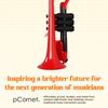 pInstruments pCornet PCORNET1R Plastic Wind Bb Made of Lightweight and Durable ABS with Antibacterial Red Mouthpiece and Carrying Instrument, Key,