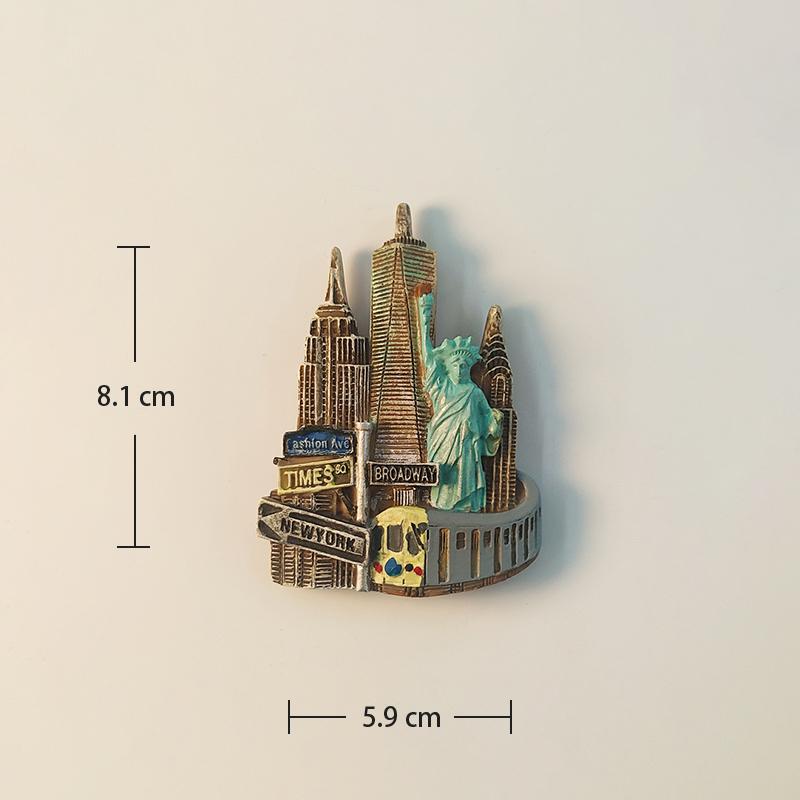 America New York Empire State Building 3D Stereoscopic Tourism Souvenirs Resin Painting Decoration Home Refrigerator Magnets