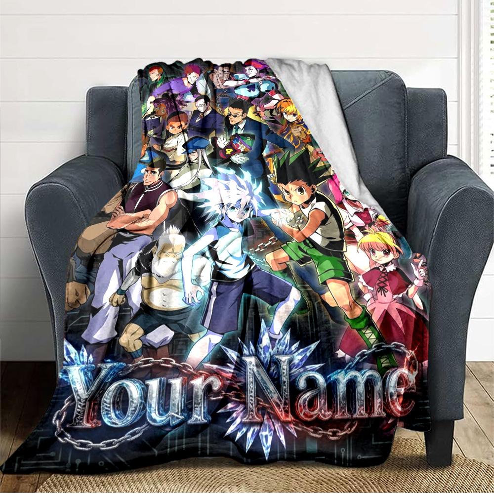 Name Custom Hunter X Hunter Print Flannel Blanket High Quality Warm Comfortable Cover for All Seasons Perfect for Gifts Home Decor